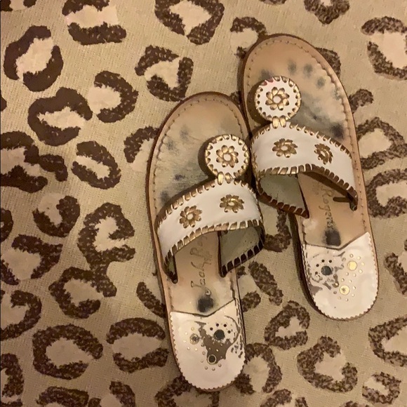Jack Rogers Gold and White Sandal - Picture 2 of 5
